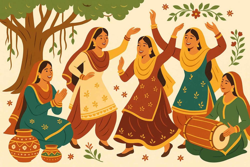 The Cultural Significance of Teeyan-Gidha, Boliyan, and Folk Songs Define Tradition