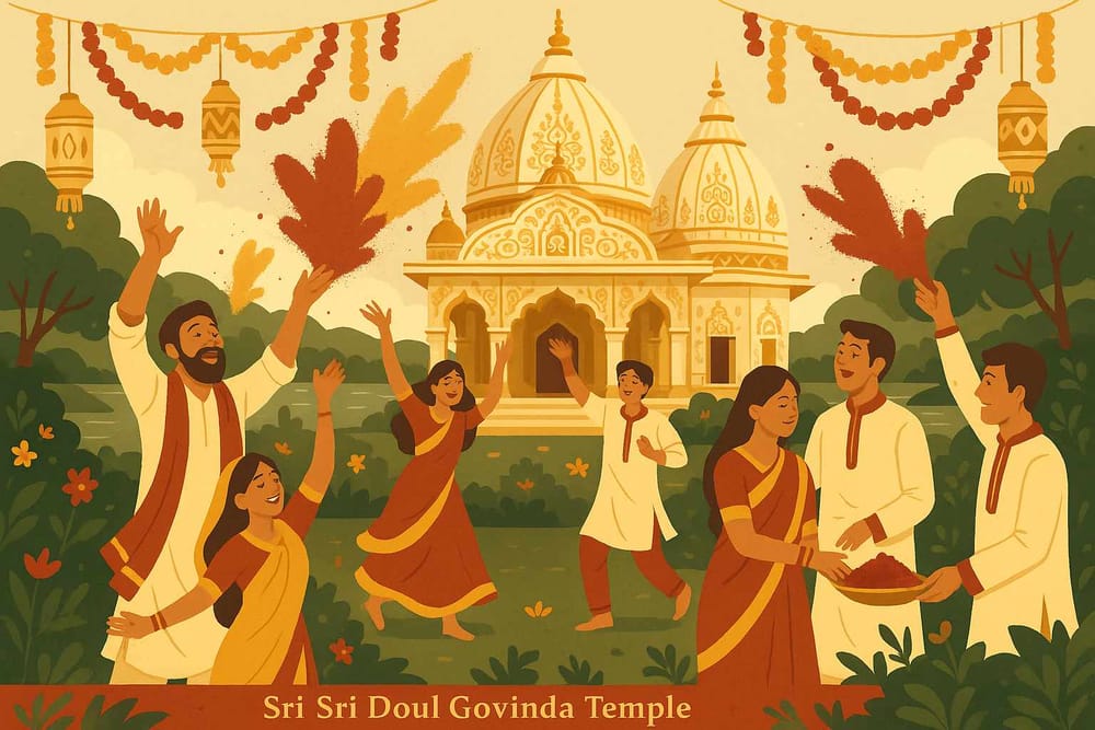 Experience Holi 2025: Sri Sri Doul Govinda Temple Celebrates