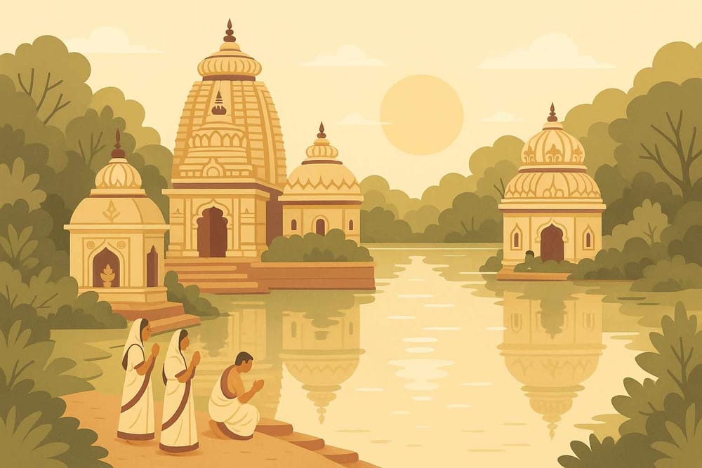 The Sacred Surroundings of Bindusagar: Temples and Nature Define a Spiritual Journey