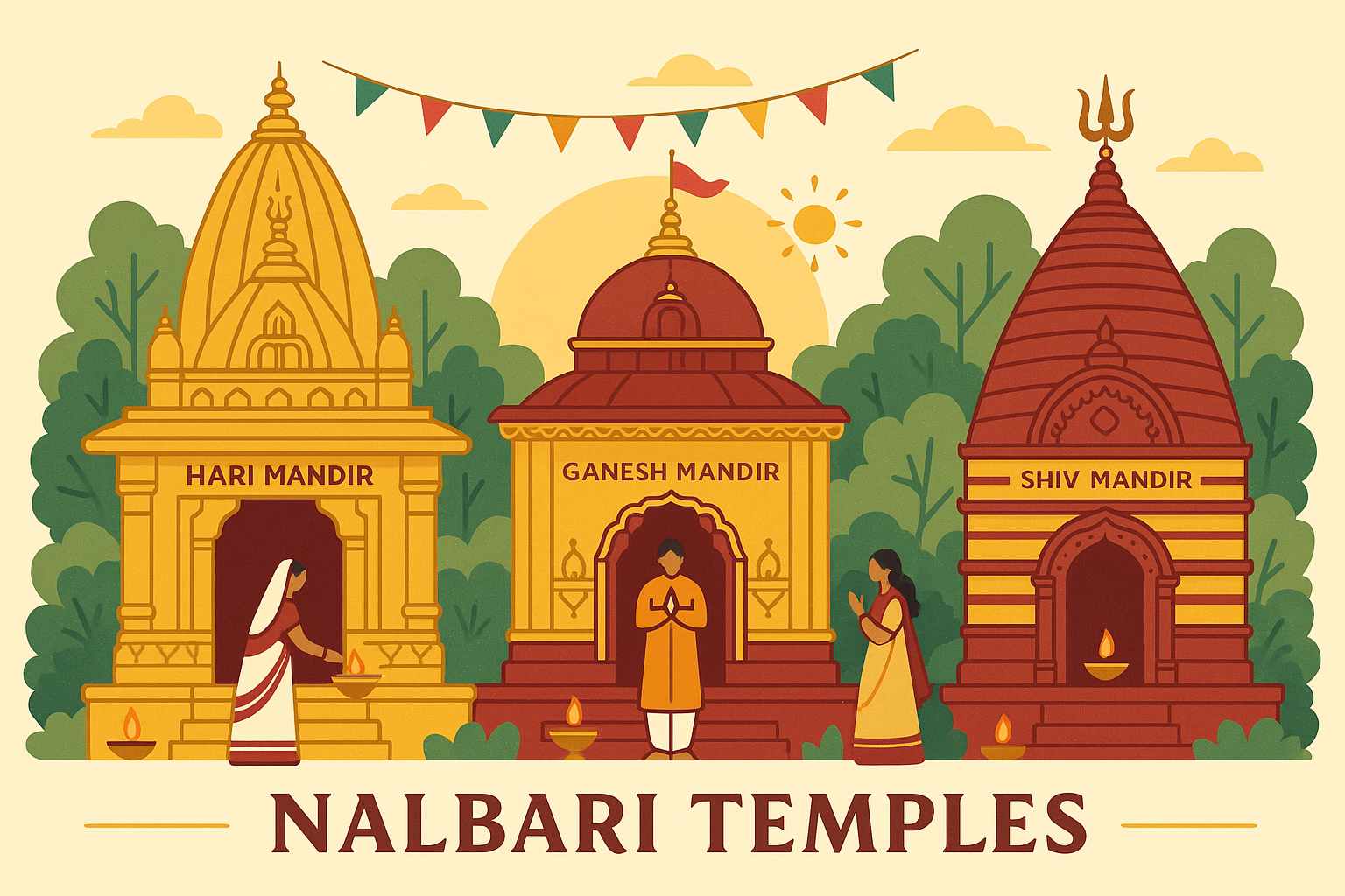The Spiritual Heart of Nalbari-Hari Mandir Ganesh Mandir and Shiv Mandir Guide