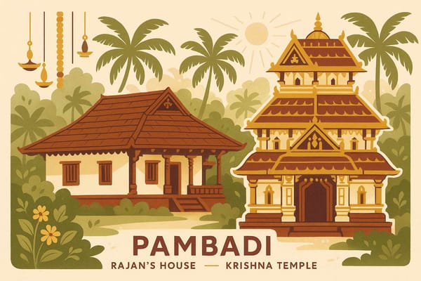 Exploring Pambadi's Mystical Charms: Rajan's Home and Krishna Temple Await